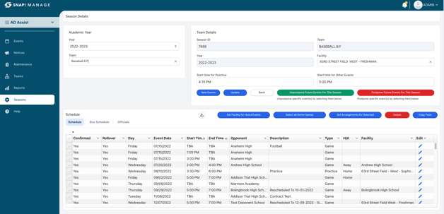 AD Assist - View Team Schedules