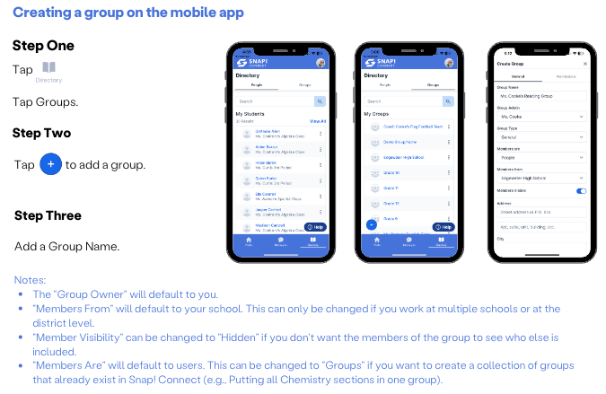 Group Creation Mobile App