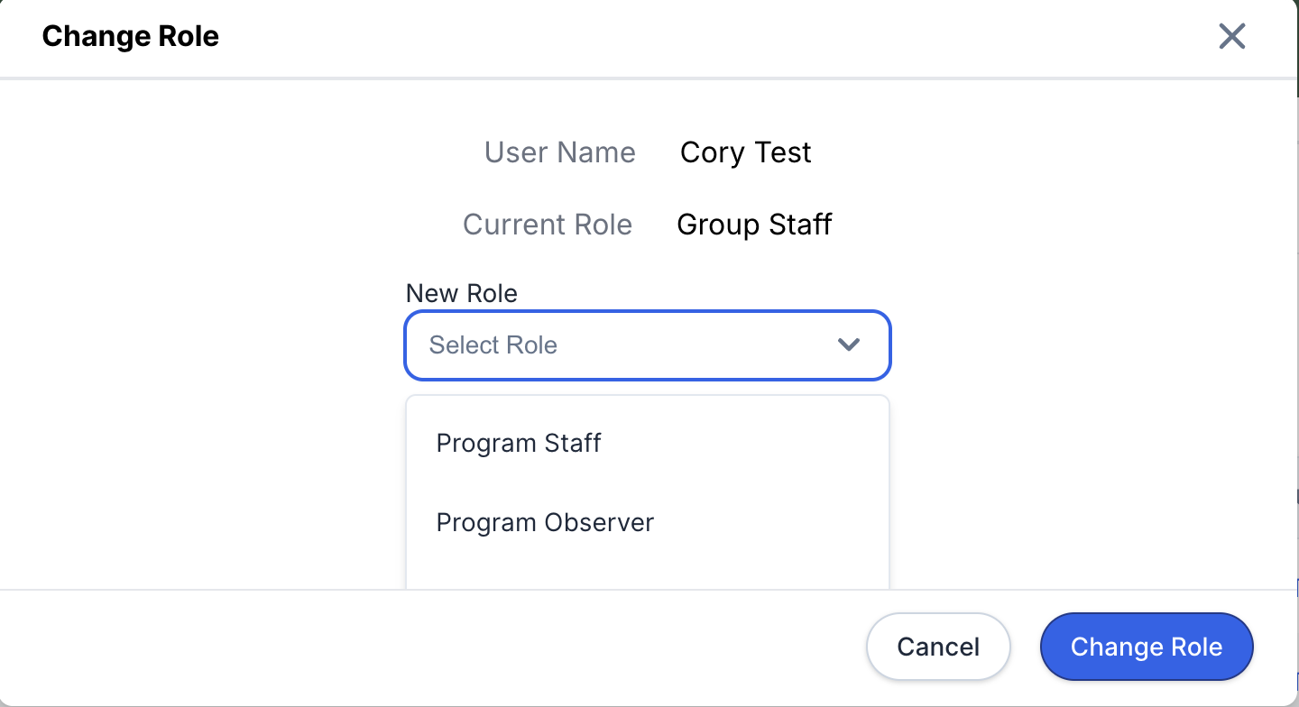 Changing a User's Role
